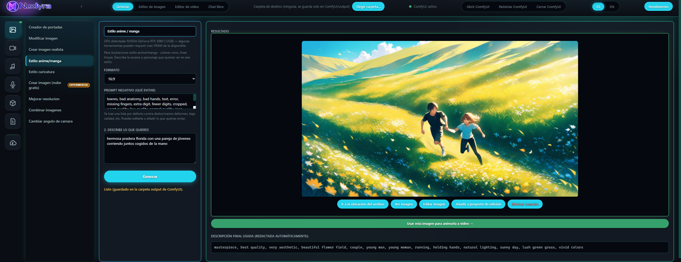 Estilo anime/manga en Nodyra — escena